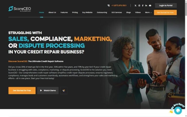 ScoreCEO credit repair business software website homepage